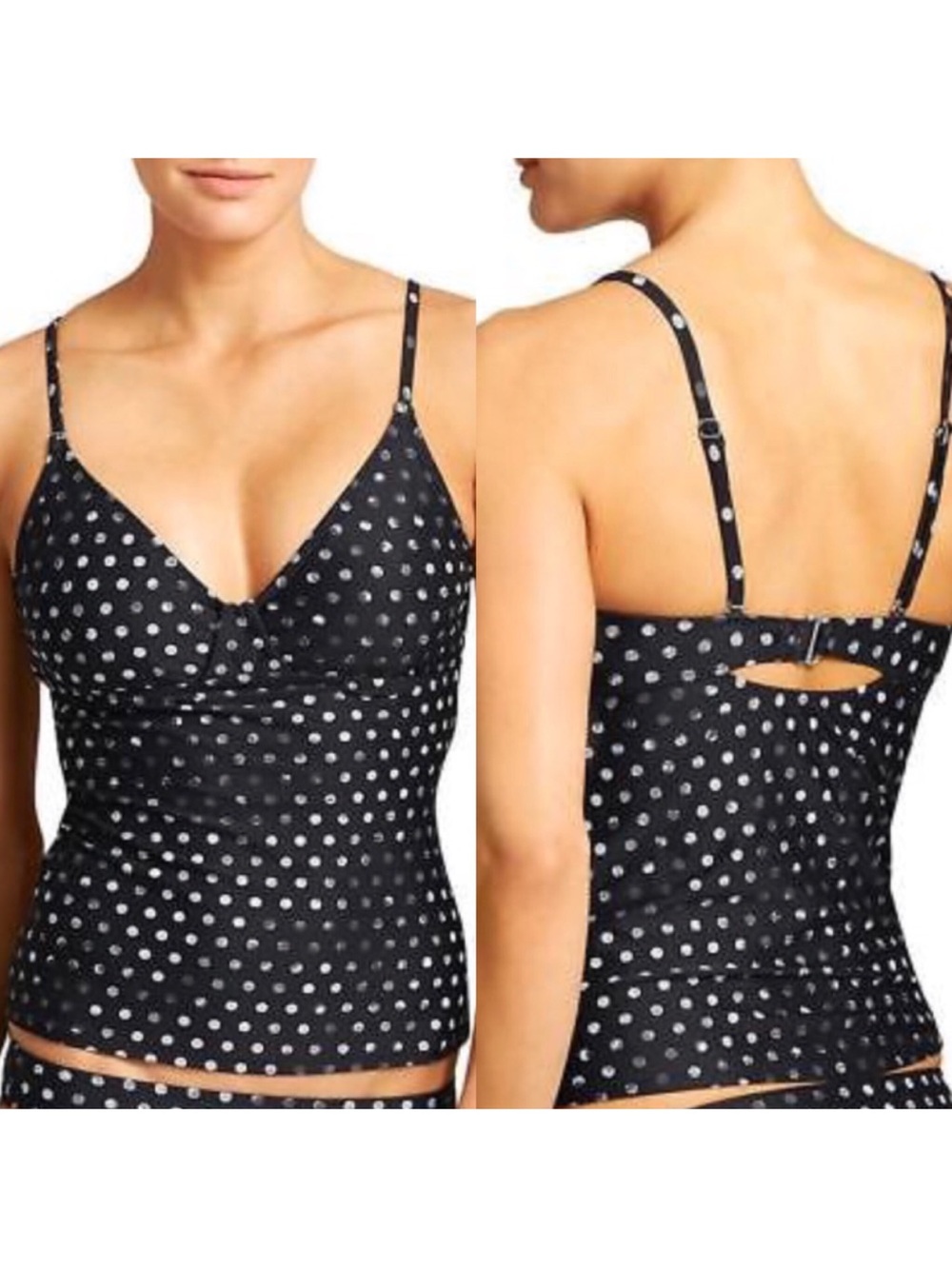 Athleta Leila Polka Dot Tankini Bikini 36 B/C